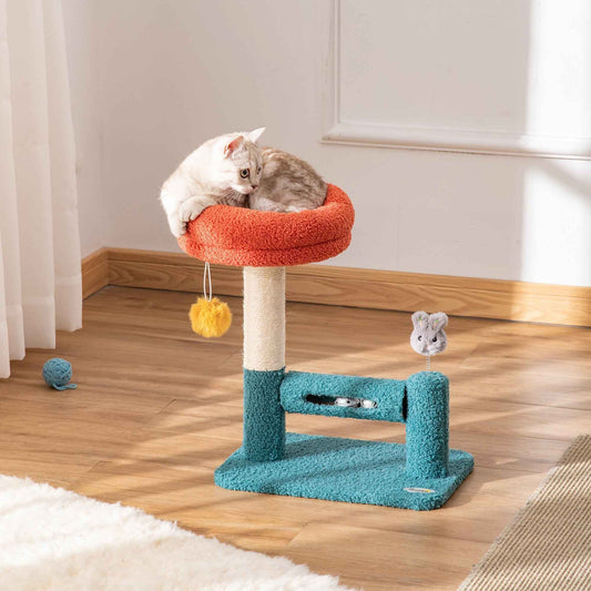 PawHut Cat Tree with Removable Bed Scratching Post Interactive Kitten