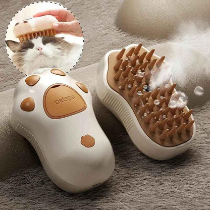 Electric Cat Steam Brush - 3-in-1 Grooming - Happy Tails - paws & love
