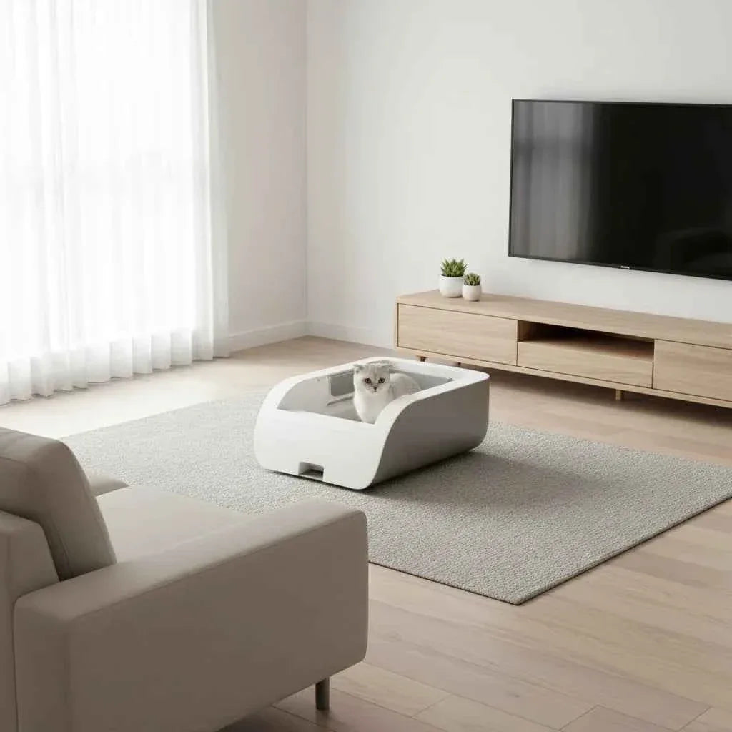 Automatic Litter Box with Trash Bag & Sand Mat - Happy Tails - paws & love