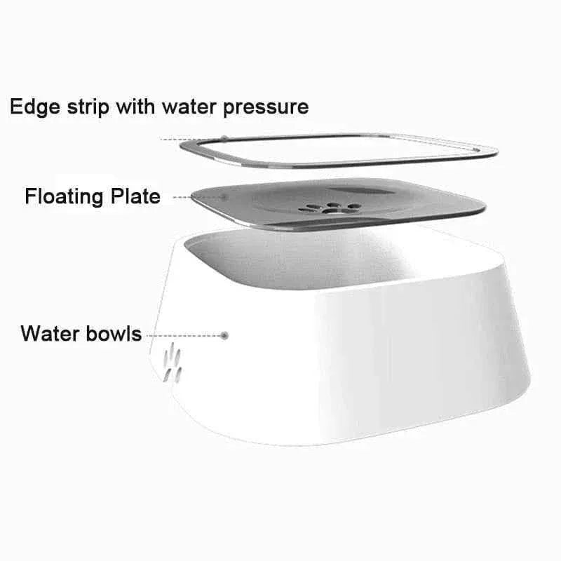 Dog Water Bowl - Floating No-Spill Design - Happy Tails - paws & love