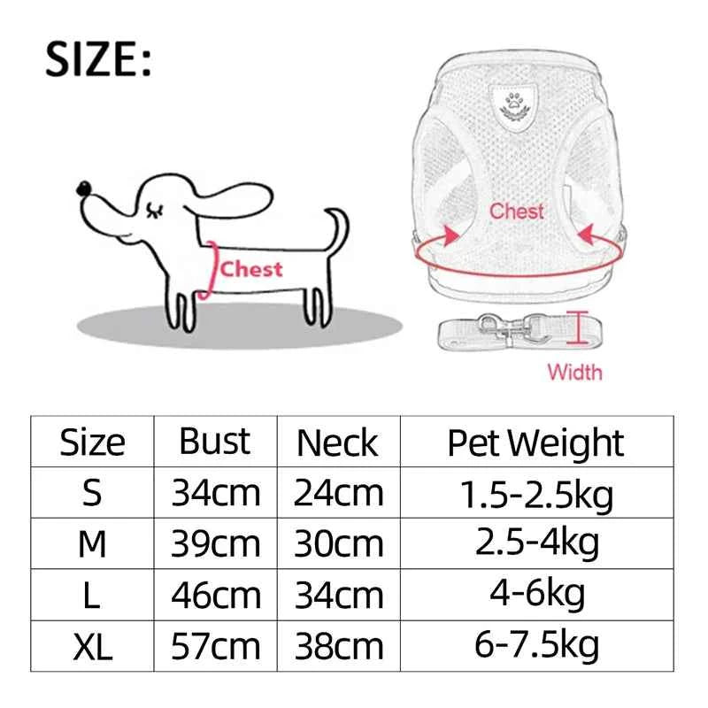 Cat Harness Leash Set for Small Dogs Adjustable Puppy Cat Harness Vest