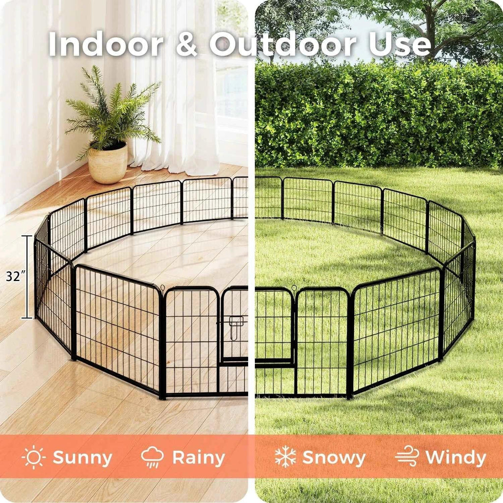 Foldable Dog Playpen with Door - Happy Tails