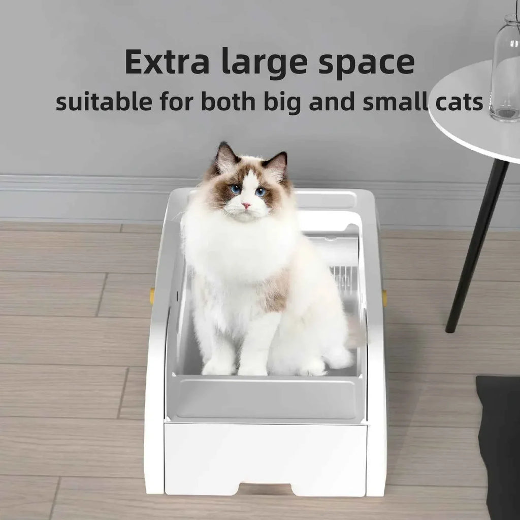 Smart Cat Litter Box with Automatic Self - Happy Tails - paws & love