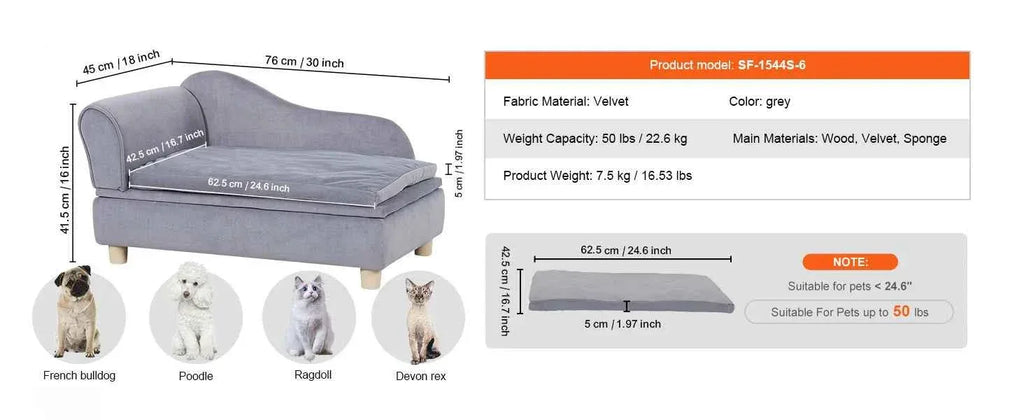 Medium Dog Sofa - Happy Tails