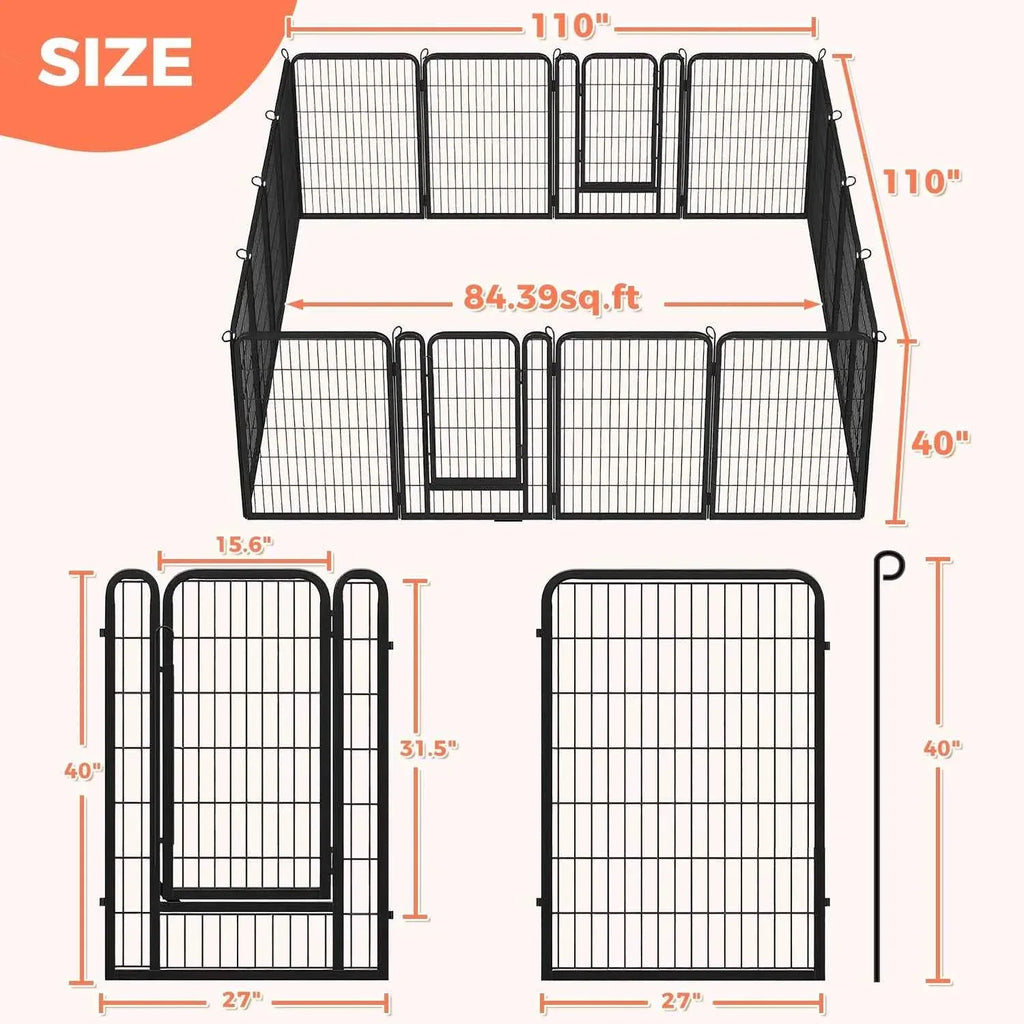 Foldable Dog Playpen with Door - Happy Tails