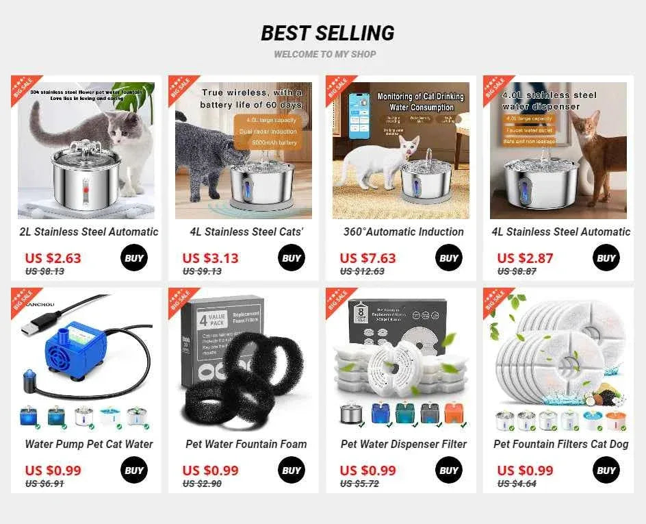 Pet Water Fountain - 2.4 Gallon Capacity - Happy Tails - paws & love