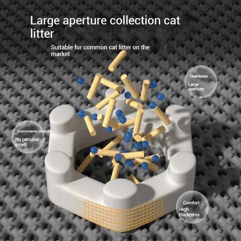 PawPal Large Cat Litter Mat - Happy Tails