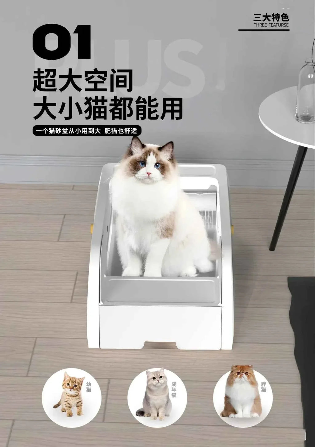 Smart Cat Litter Box with Automatic Self - Happy Tails - paws & love