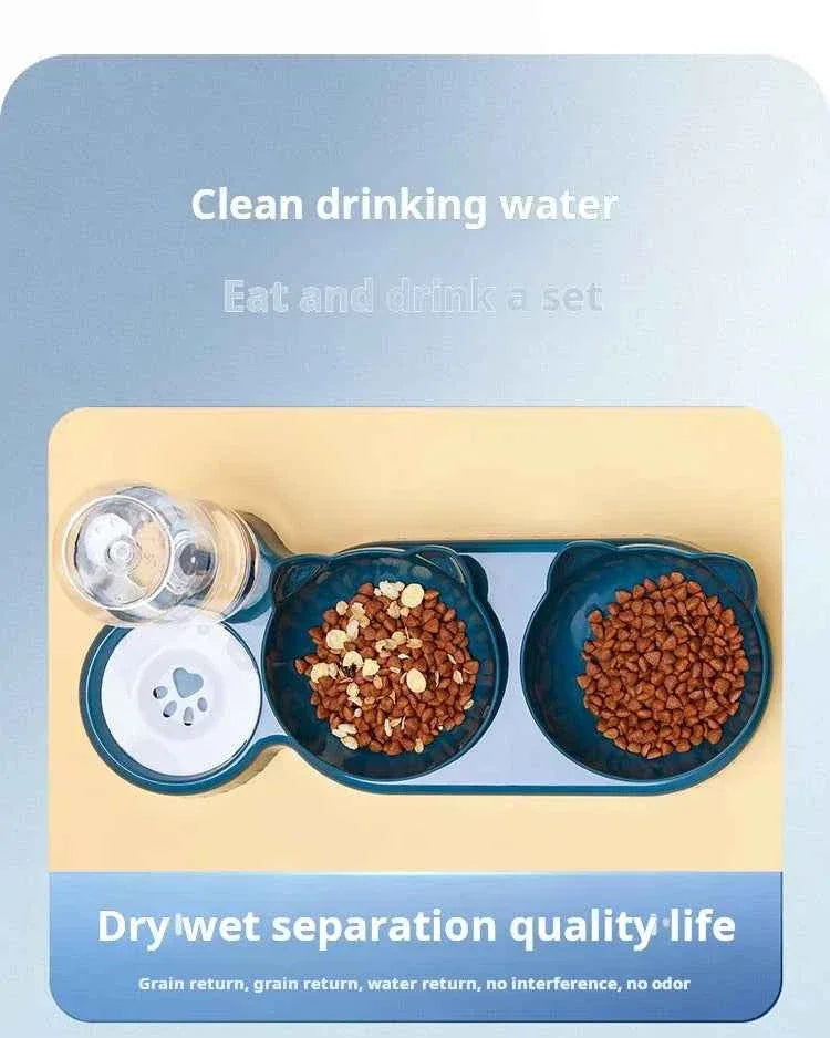 3-in-1 Tilted Cat Bowl - Happy Tails - paws & love