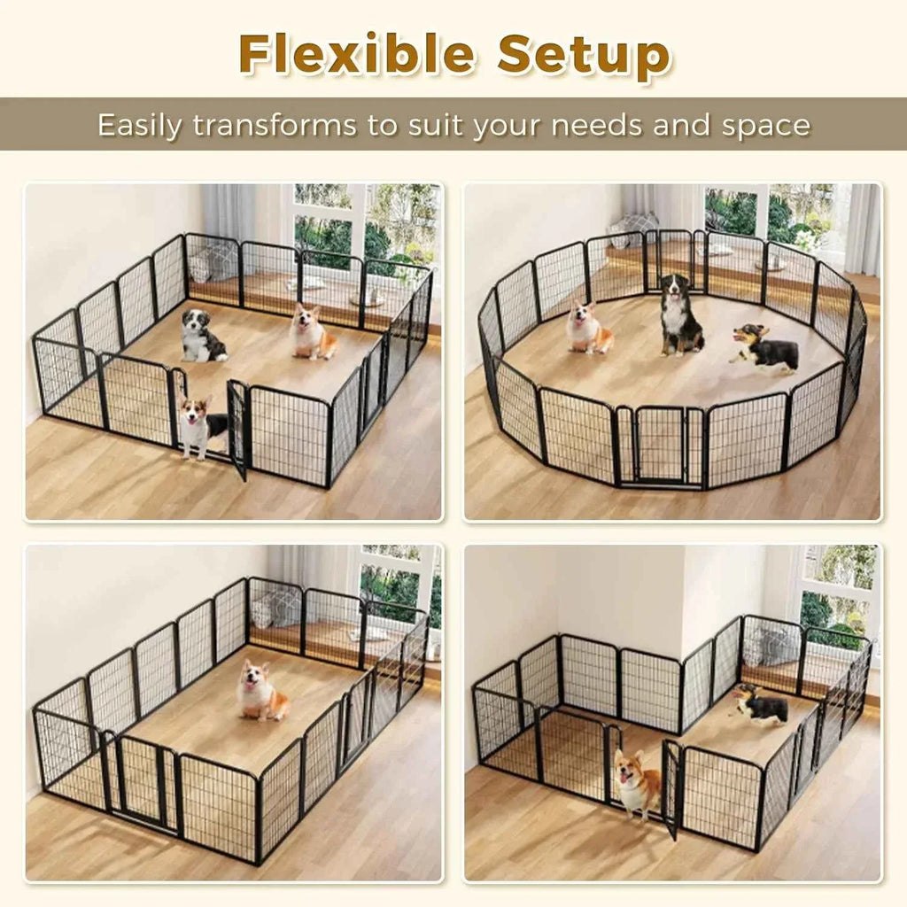 Foldable Dog Playpen with Door - Happy Tails