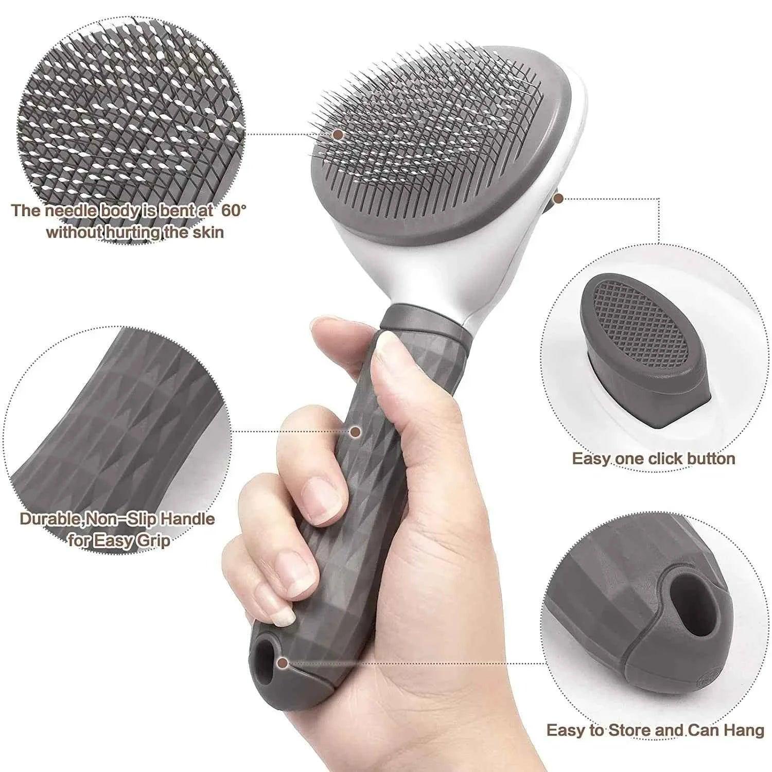 Self-Cleaning Pet Grooming Brush - Happy Tails