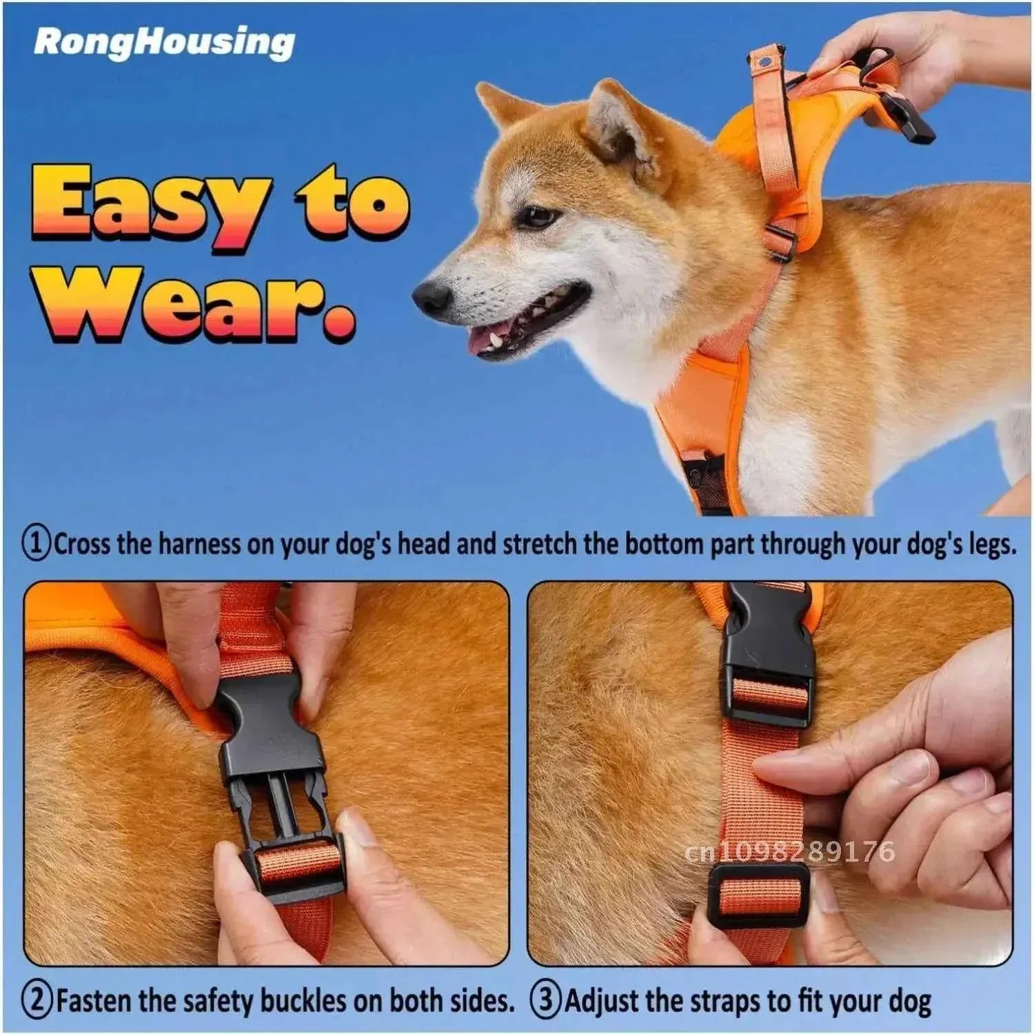 Retractable Dog Harness and Leash Set - Happy Tails - paws & love