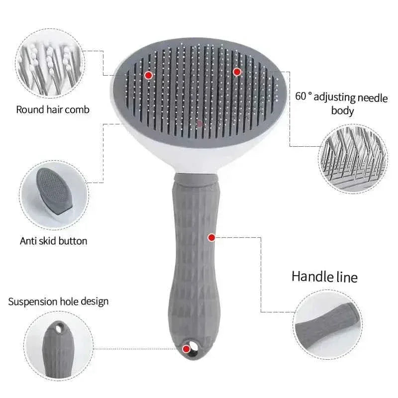 Self-Cleaning Pet Grooming Brush - Happy Tails - paws & love