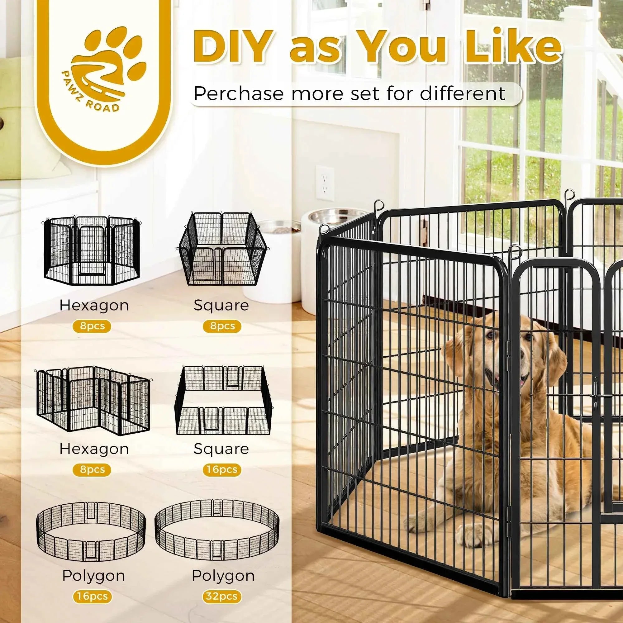 Foldable Dog Playpen with Door - Happy Tails