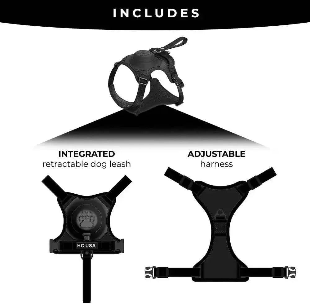 Retractable Dog Harness and Leash - Happy Tails - paws & love