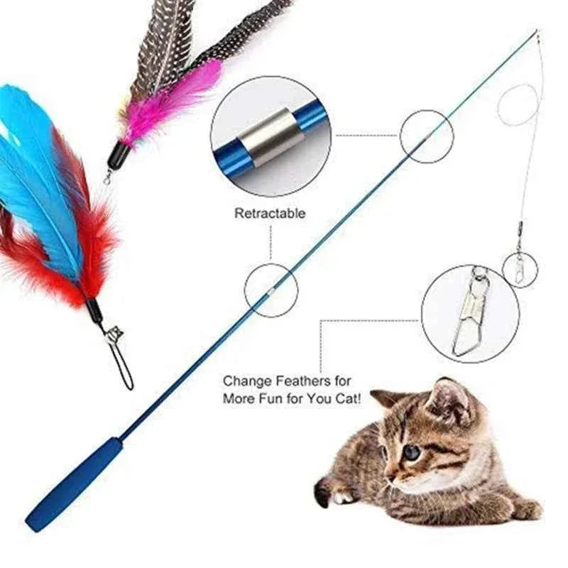 Telescopic Cat Teaser Wand Set - Happy Tails