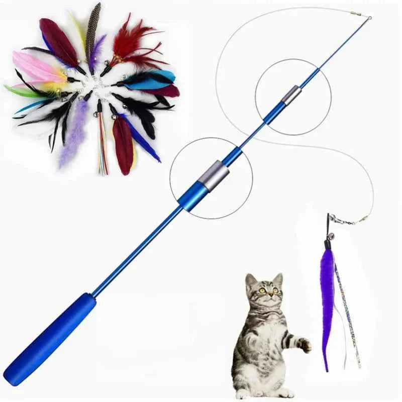Telescopic Cat Teaser Wand Set - Happy Tails - paws & love