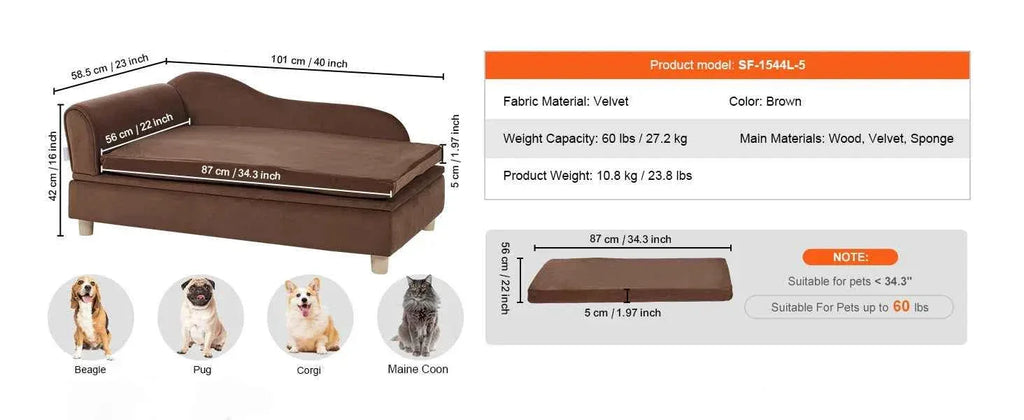 Medium Dog Sofa - Happy Tails