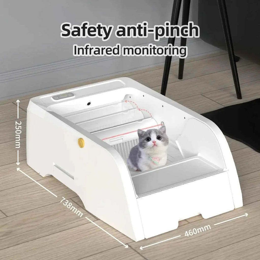 Smart Cat Litter Box with Automatic Self - Happy Tails - paws & love
