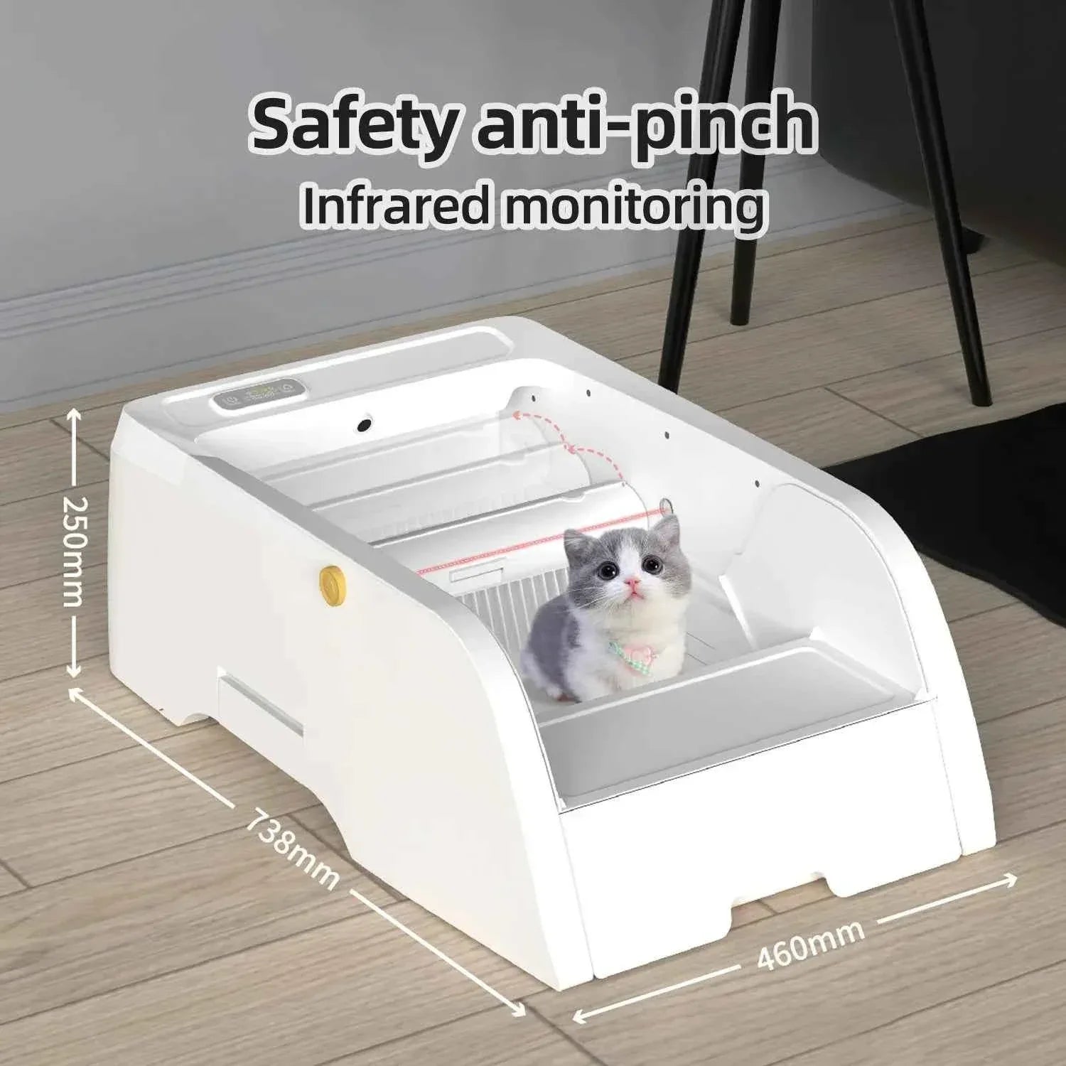Smart Cat Litter Box with Automatic Self - Happy Tails - paws & love