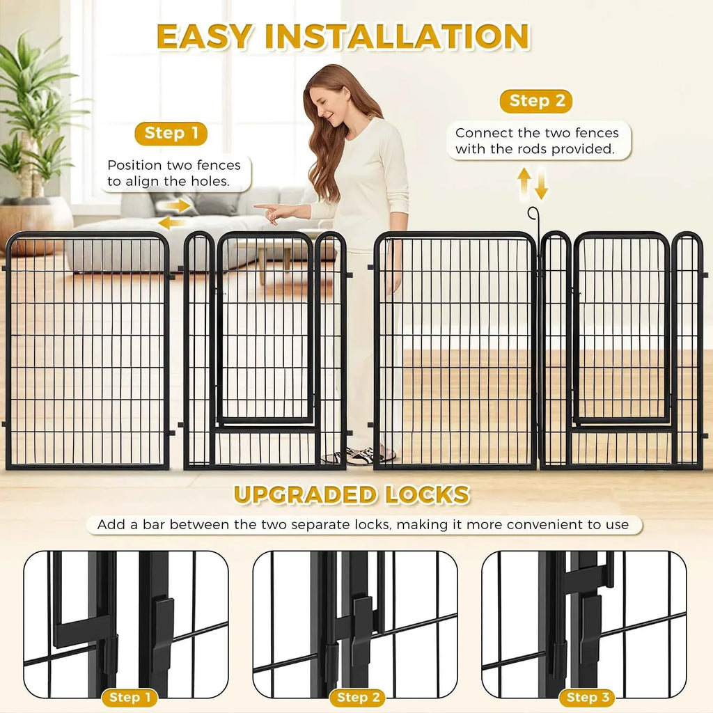Foldable Dog Playpen with Door - Happy Tails