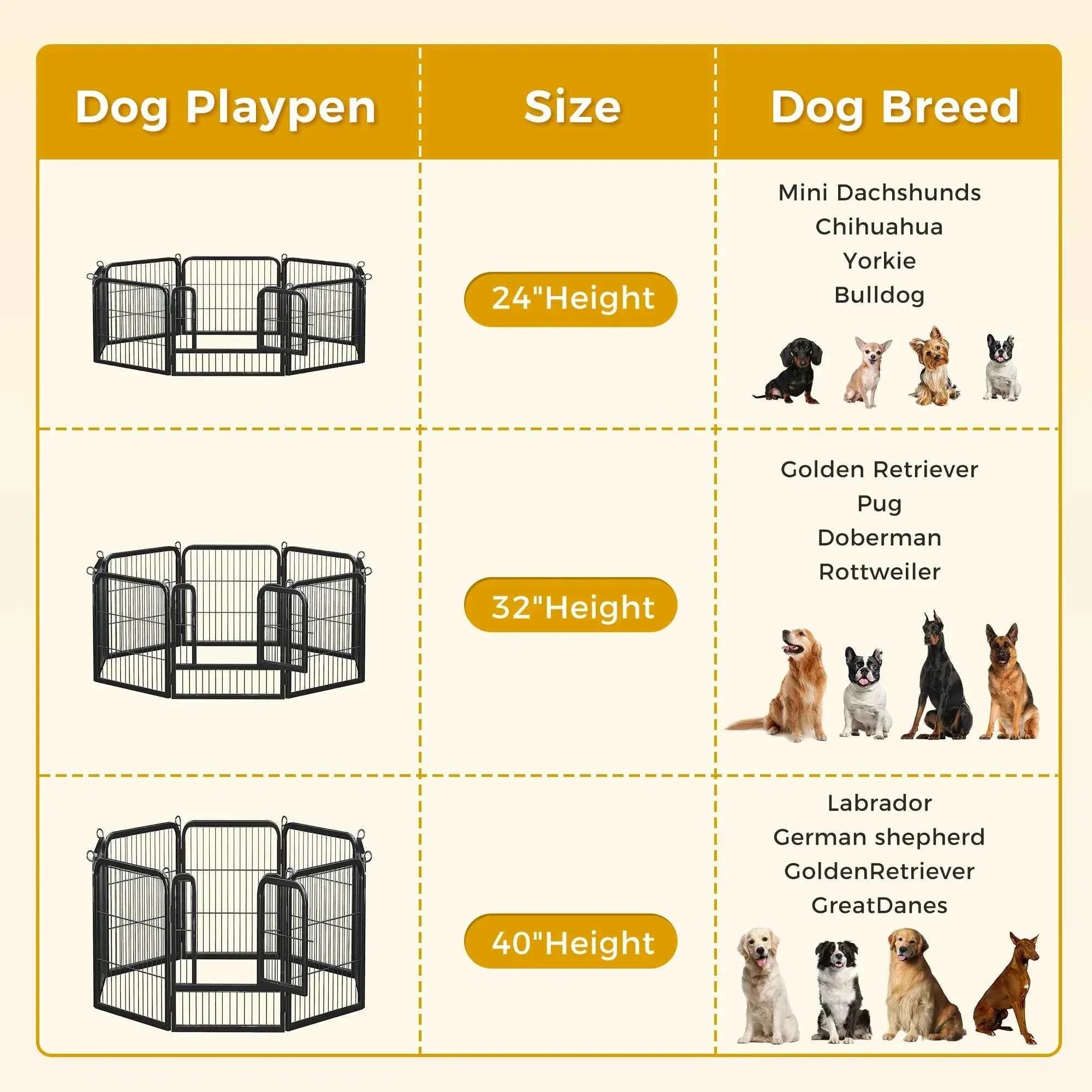 Foldable Dog Playpen with Door - Happy Tails