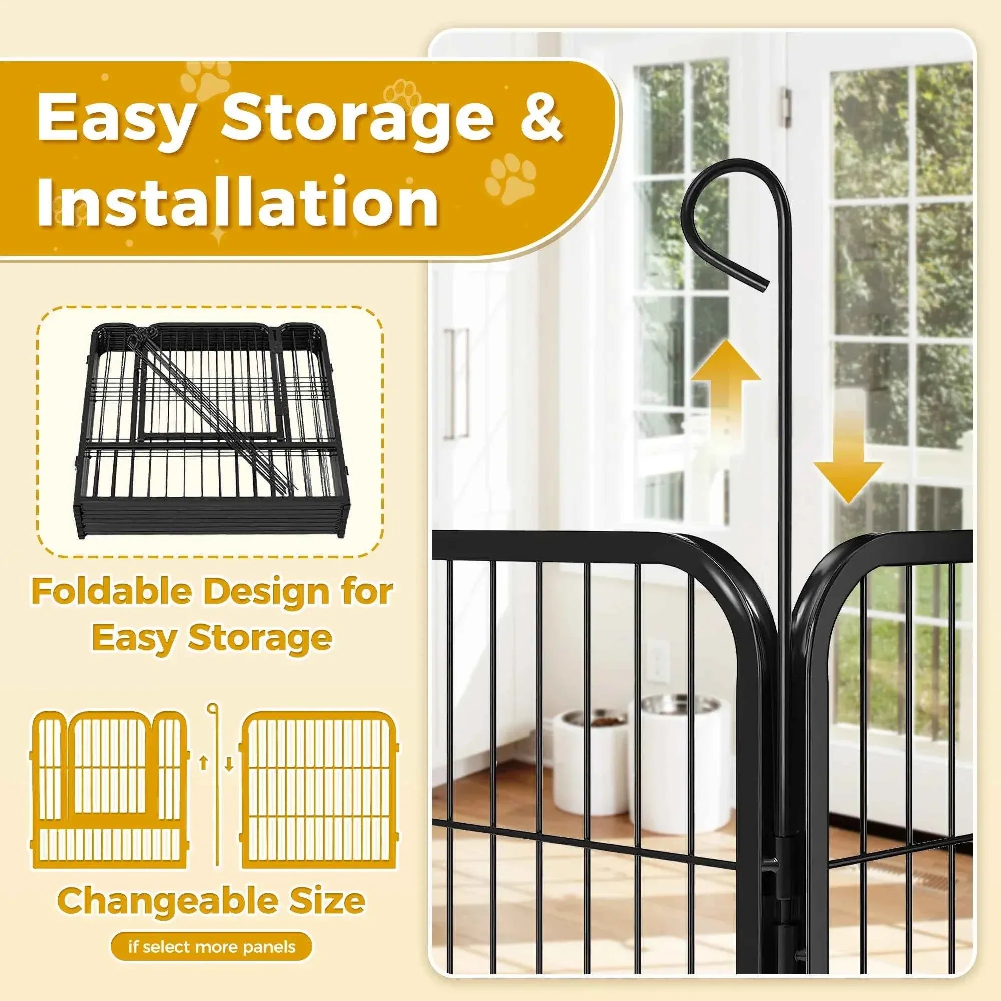 Foldable Dog Playpen with Door - Happy Tails