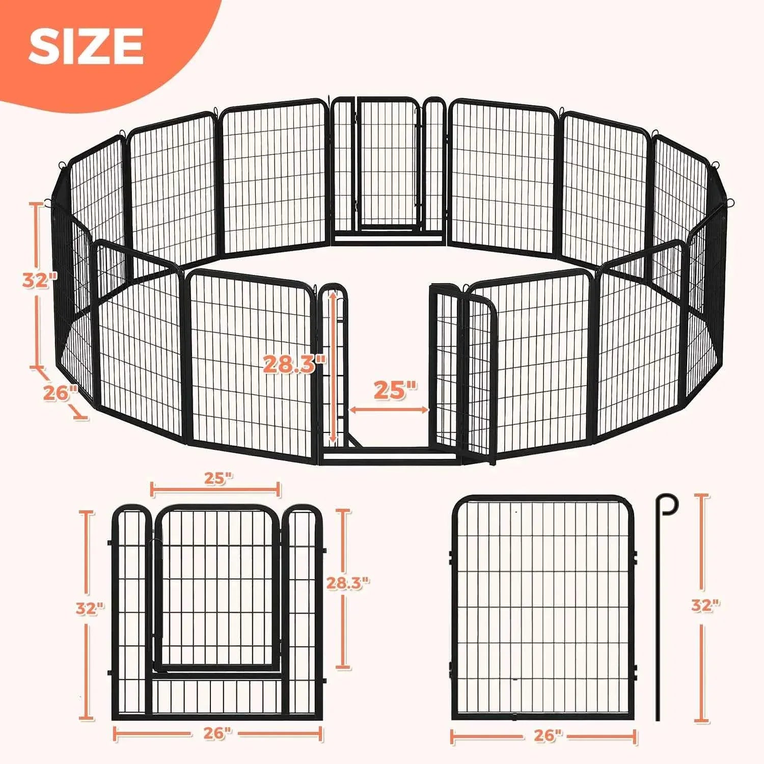 Foldable Dog Playpen with Door - Happy Tails