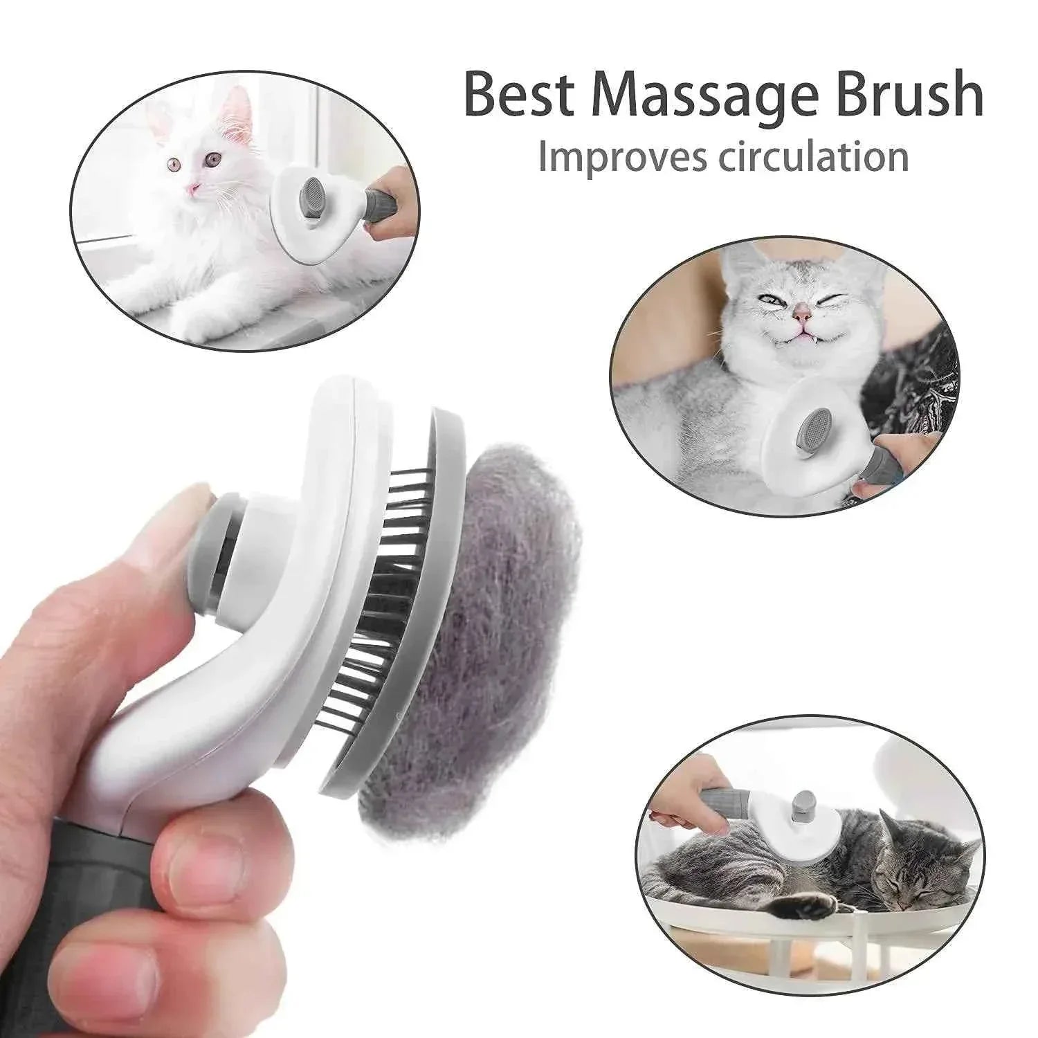 Self-Cleaning Pet Grooming Brush - Happy Tails