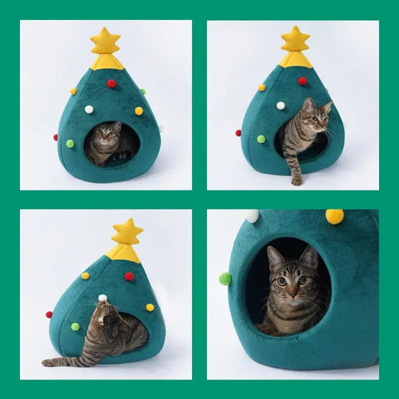Festive Cat Bed - Cozy Holiday - Happy Tails