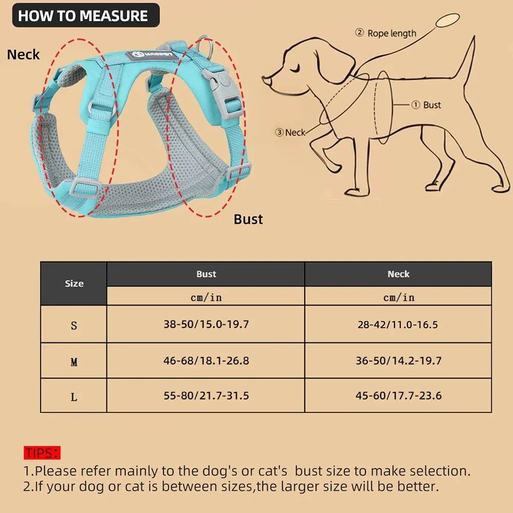 Adjustable Pet Harness - Happy Tails - paws & love