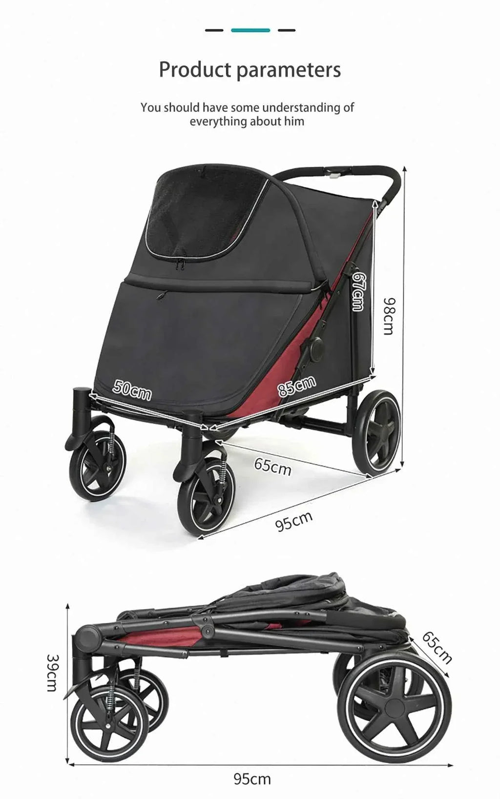 Pet Stroller for Dogs and Cats - Happy Tails