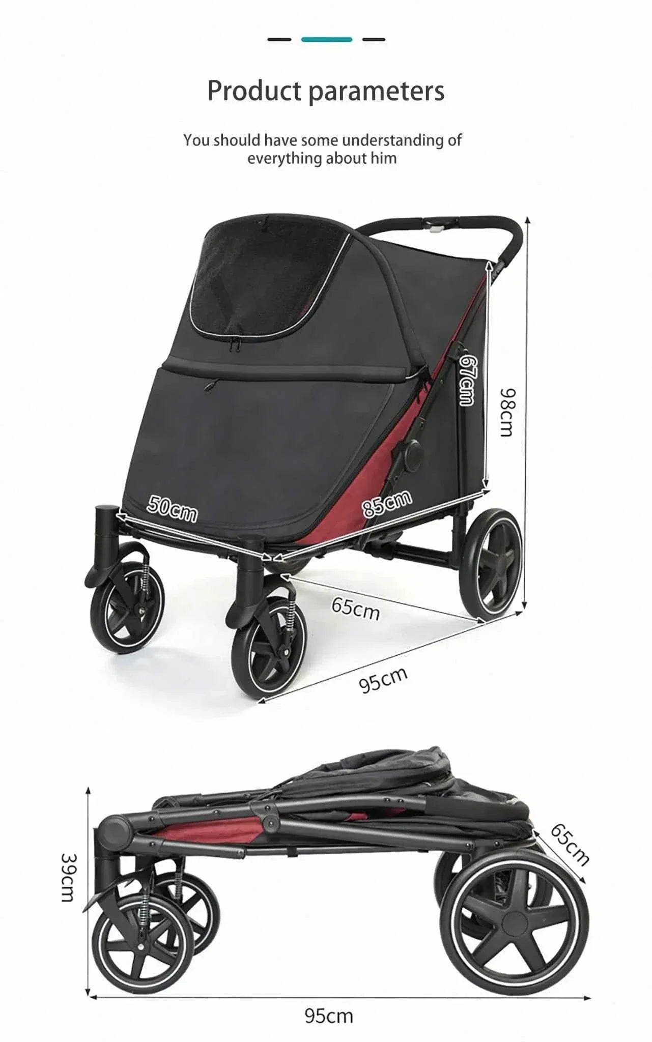 Pet Stroller for Dogs and Cats - Happy Tails