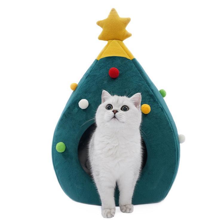 Festive Cat Bed - Cozy Holiday - Happy Tails - paws & love