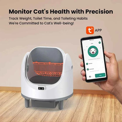 Cleaning Cat Litter Box with WIFI Control - Happy Tails - paws & love
