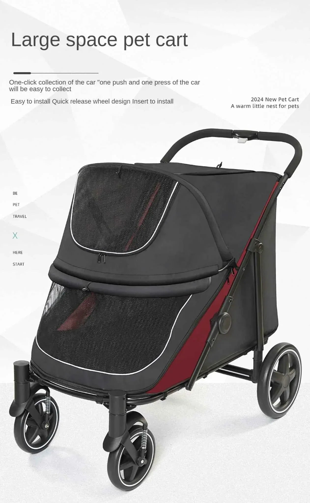 Pet Stroller for Dogs and Cats - Happy Tails