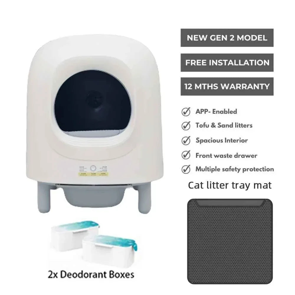 Smart Self-Cleaning Cat Litter Box - Happy Tails - paws & love