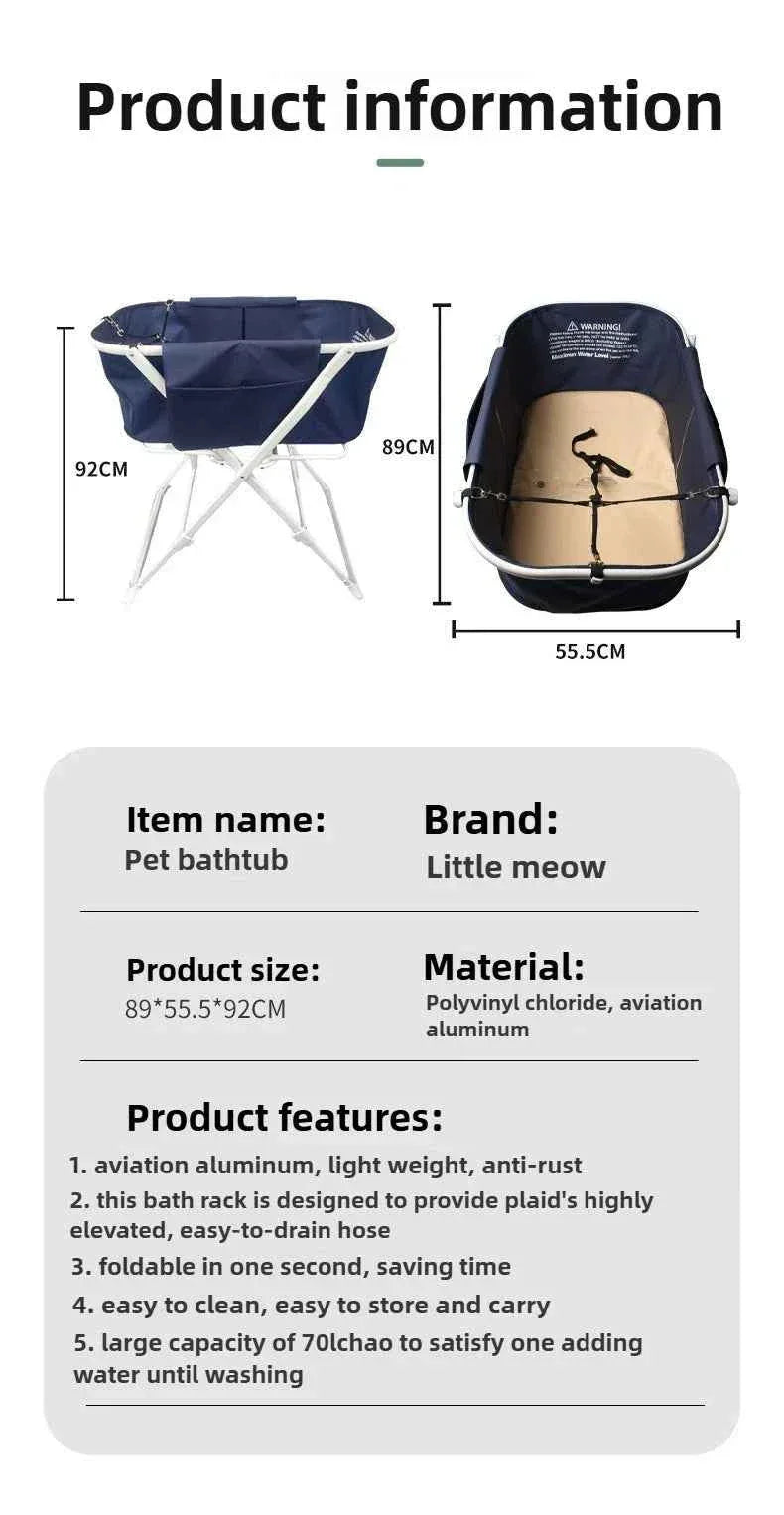 Foldable Pet Bath Tub - Happy Tails