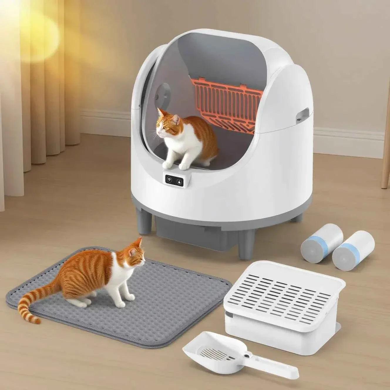 Cleaning Cat Litter Box with WIFI Control - Happy Tails