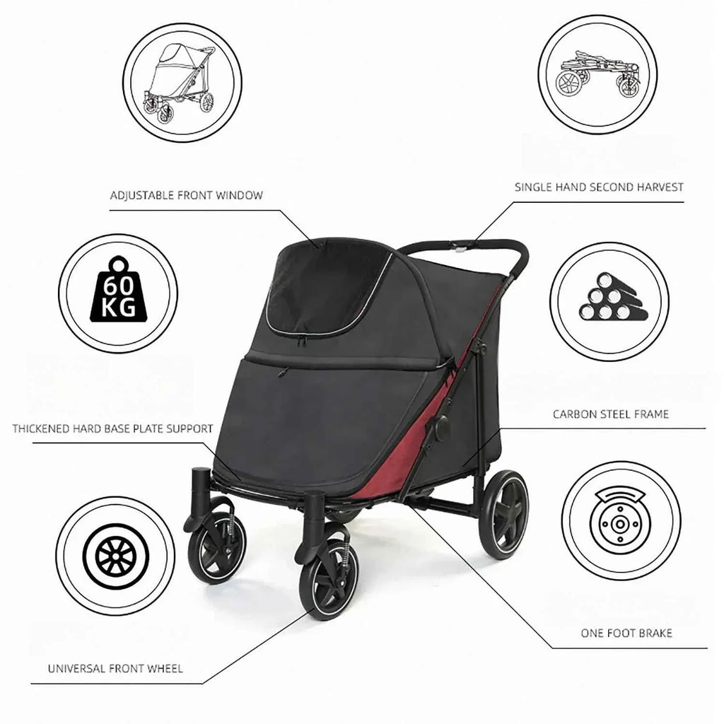 Pet Stroller for Dogs and Cats - Happy Tails