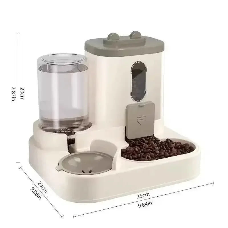 Large Capacity Pet Feeder with Water Dispenser - Happy Tails - paws & love